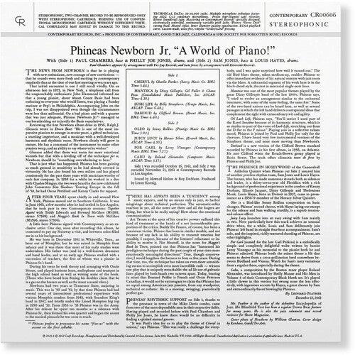 Newborn Jr- A World Of Piano! (Contemporary Records Acoustic Sounds Series) (Vinyl) [ vinyl ]
