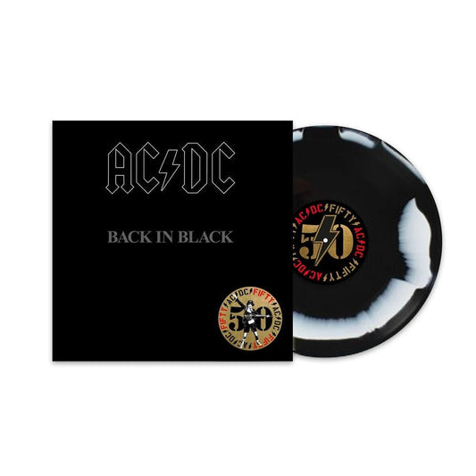 AC/DC - Back In Black - 50th Anniversary Black & White Vinyl LP Record [ vinyl ]