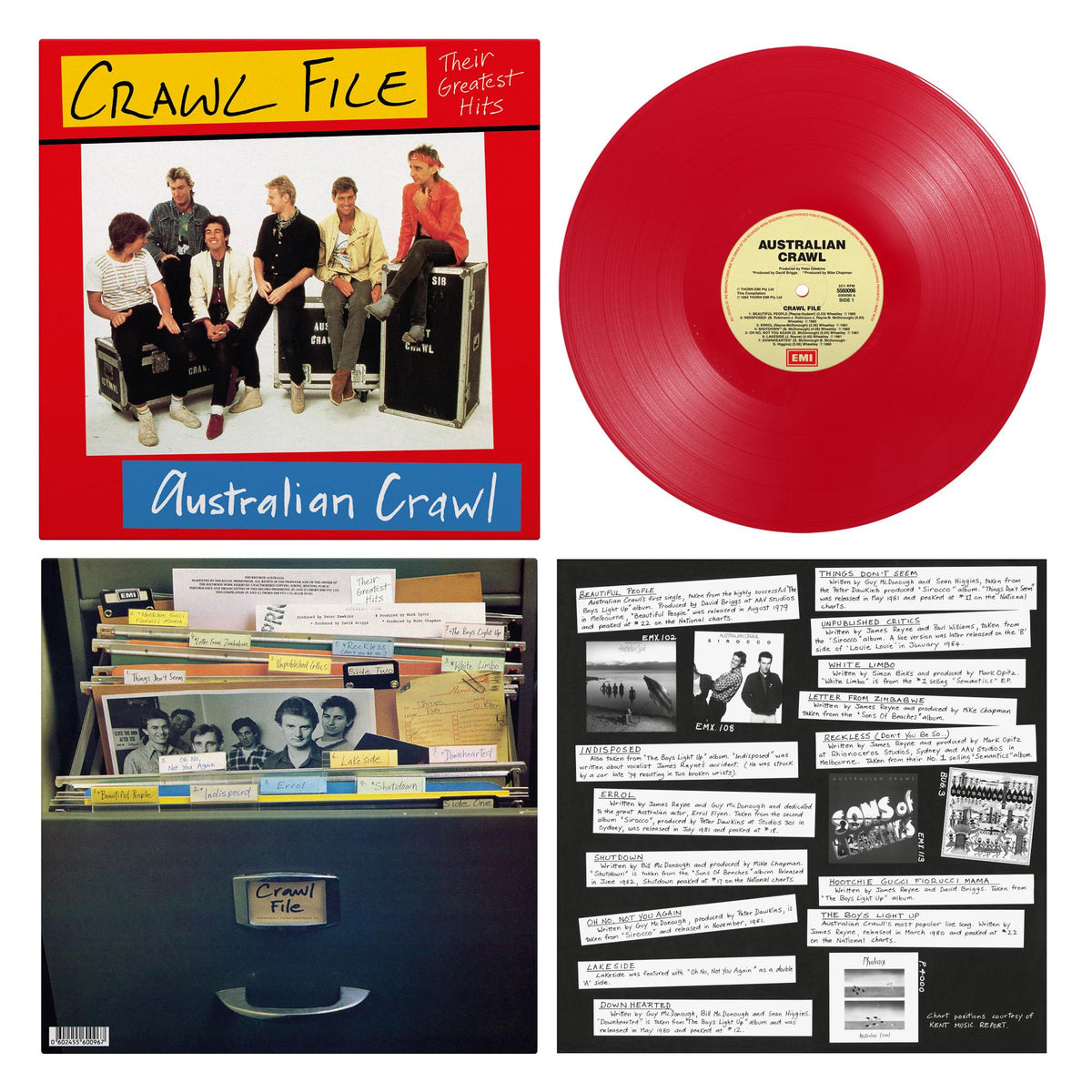 Australian Crawl - Crawl File - Red Vinyl LP Record [ vinyl ]