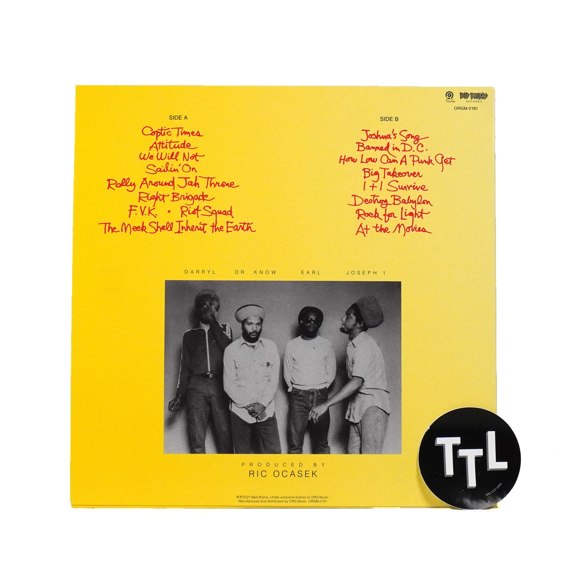 Bad Brains: Rock For Light (Colored Vinyl) Vinyl LP