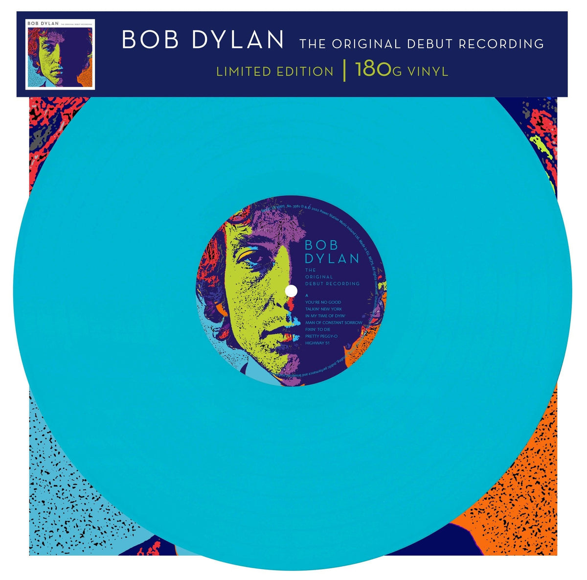 Bob Dylan – Bob Dylan - The Original Debut Recording - Turquoise Vinyl LP Record [ vinyl ]