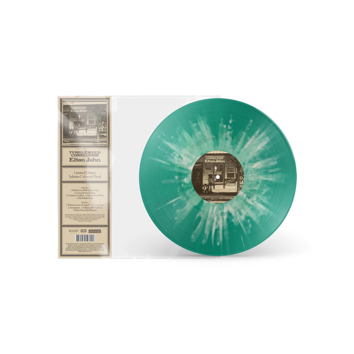 Elton John - Tumbleweed Connection - Green & White Splatter Vinyl LP Record [ vinyl ]