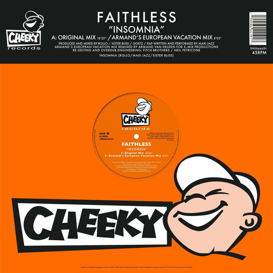 Faithless - Insomnia (30th Anniversary) - Orange 12" Vinyl Single Record [ vinyl ]