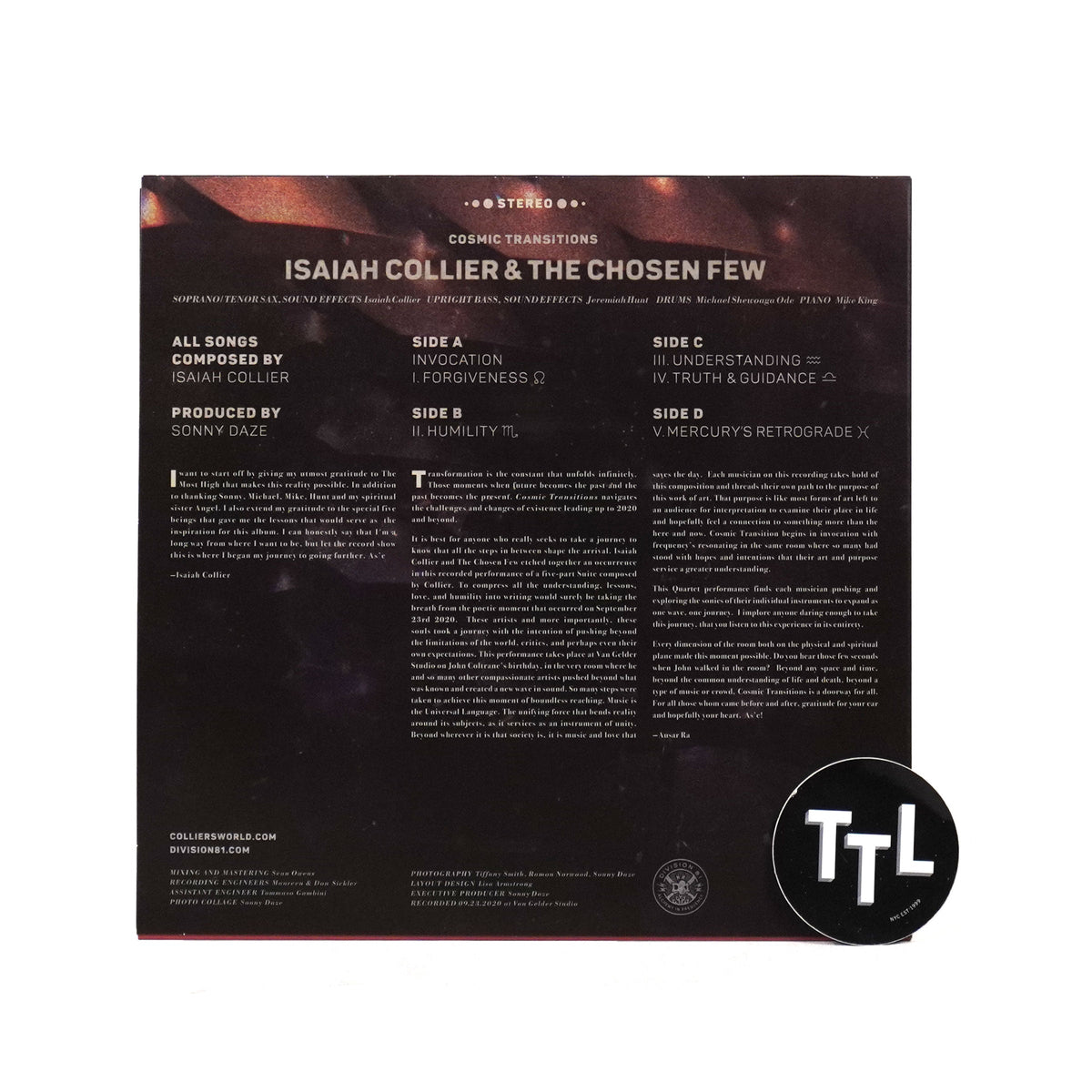Isaiah Collier & The Chosen Few: Cosmic Transitions (Colored Vinyl) Vinyl 2LP