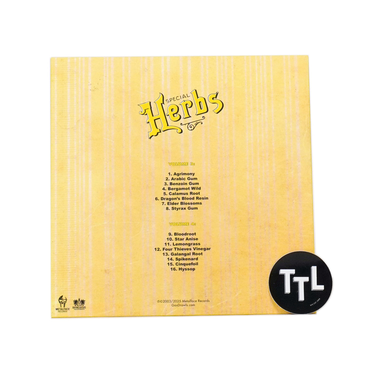 MF Doom: Special Herbs Volumes 3&4 (Colored Vinyl) Vinyl 2LP