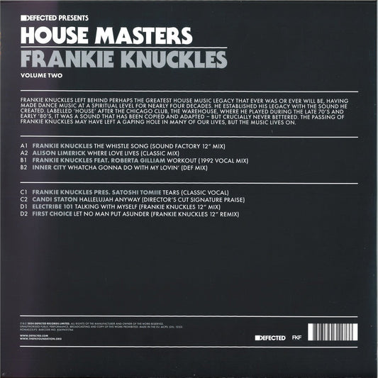 Various Artists - Defected Presents House Masters: Frankie Knuckles Volume Two - Vinyl LP Record [ vinyl ]